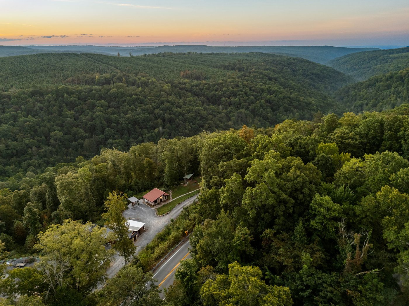 Morning light over the ridge from above