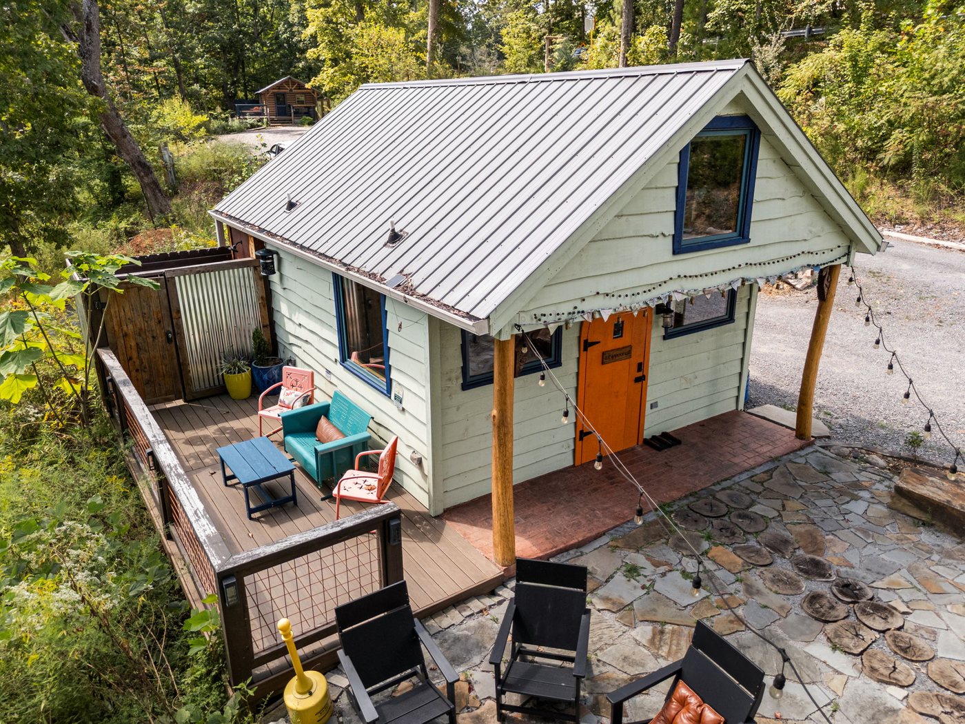 Whippoorwill deck and private stone patio seen from above