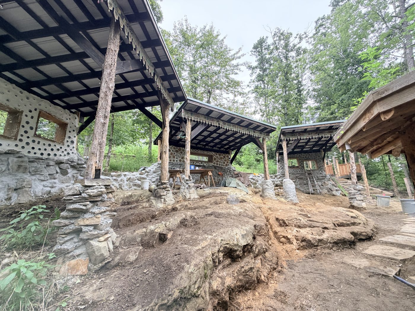 The timber-framed amphitheater structure