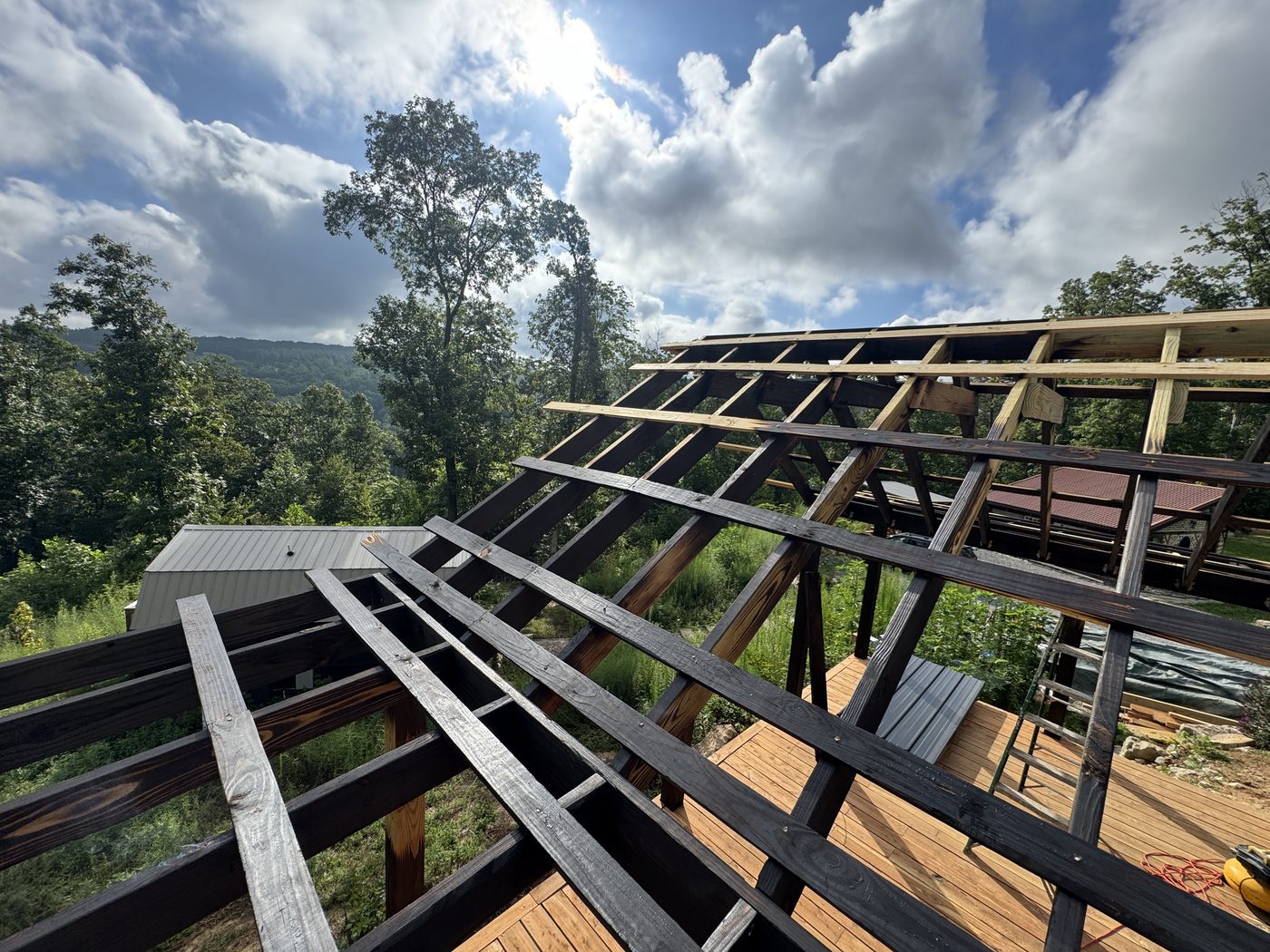 Reframing the roof during the Meadowlark conversion