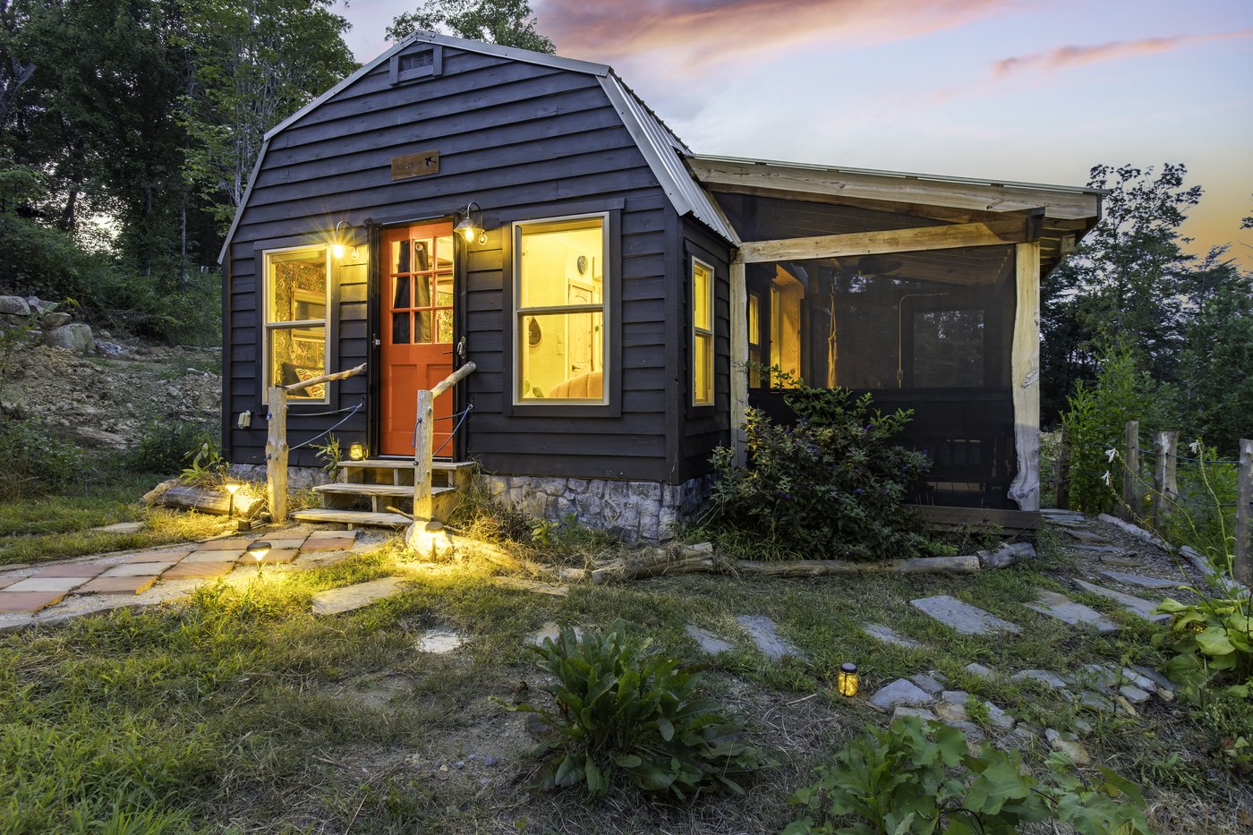 The Blackbird cabin with its screened porch