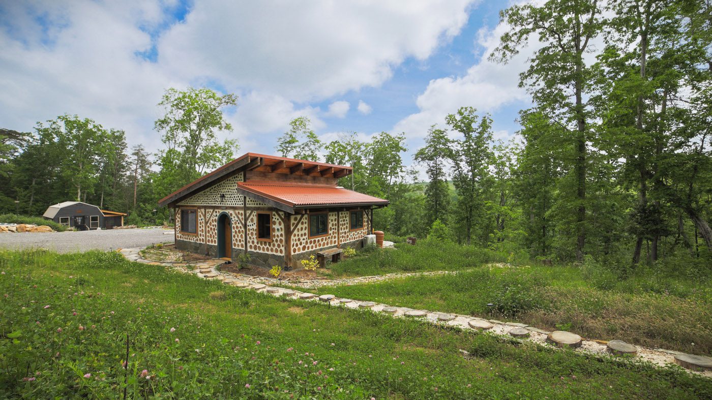 A naturally built cabin at Talking Water
