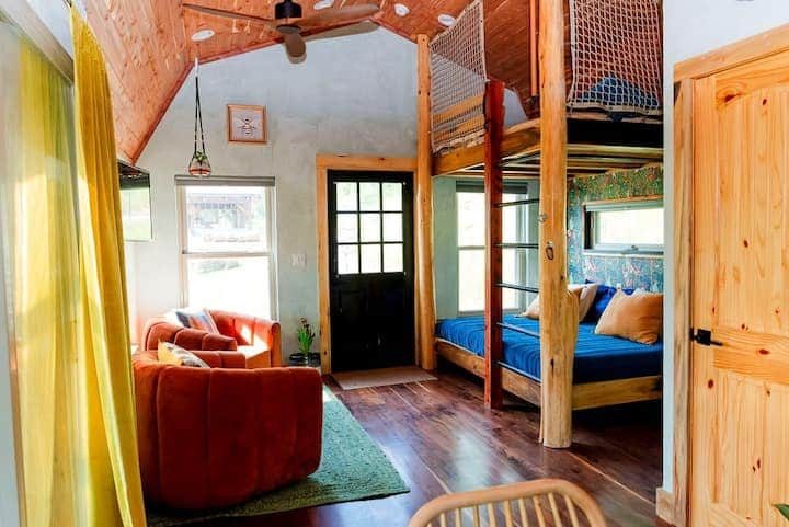 A cozy cabin interior