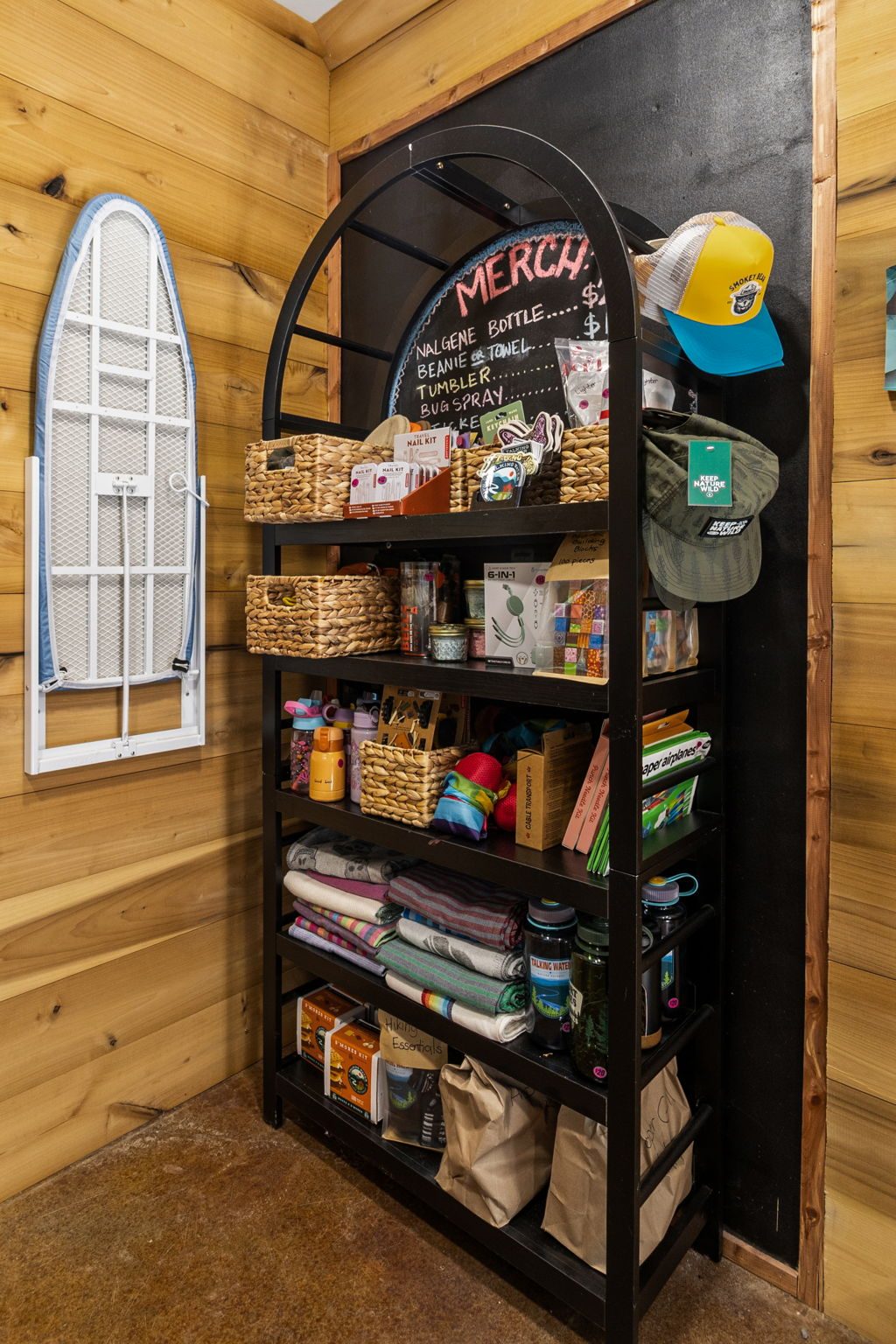 The camp store shelves stocked with supplies